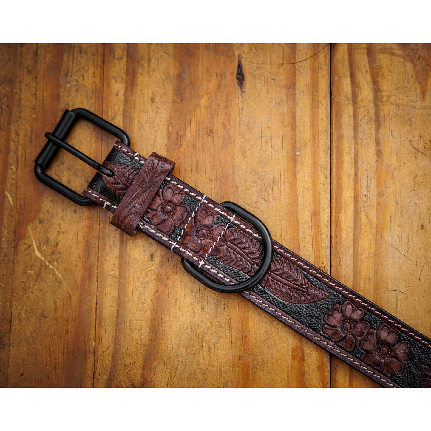 Ay'e Chihuahaua! Tooled Leather Western Dog Collar