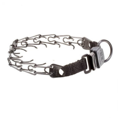 Herm Sprenger Black Stainless Steel Prong Collar with Quick Release Buckle