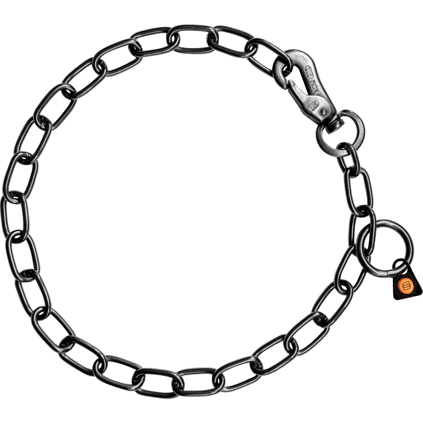 Herm Sprenger - Chain Collar with SPRENGER hook - Medium Links - Black Stainless Steel, 3mm