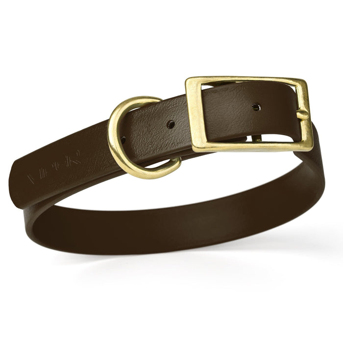 Viper Biothane Waterproof Dog Collar - Brass Hardware - Size XL (22" - 25")